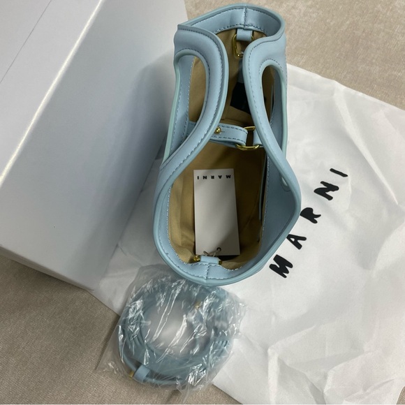 Marni Sky Blue Woven Tote - Picture 5 of 7